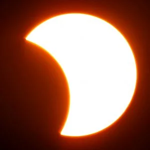 A photo of a partial solar eclipse